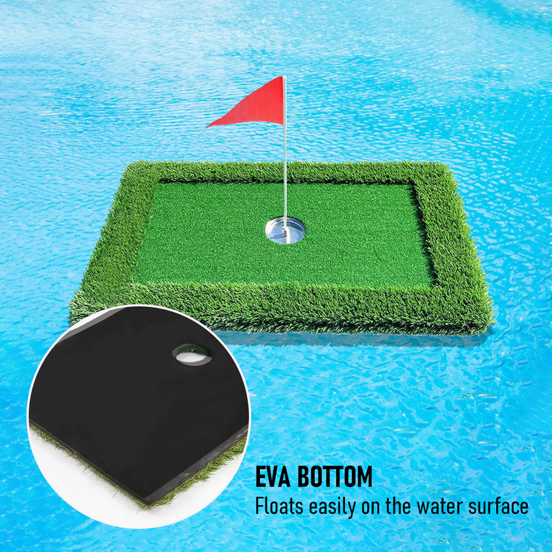 Floating Golf Green Mat Water Pool Flag Turf Pool Golf Game Floating Mat 60x30cm