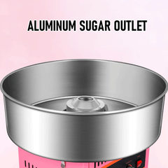 Alston 1000W Commercial Electric Cotton Candy Machine Sugar Fairy Floss Maker For Family Party with Stainless Steel Bowl Storage Drawer Pink Color