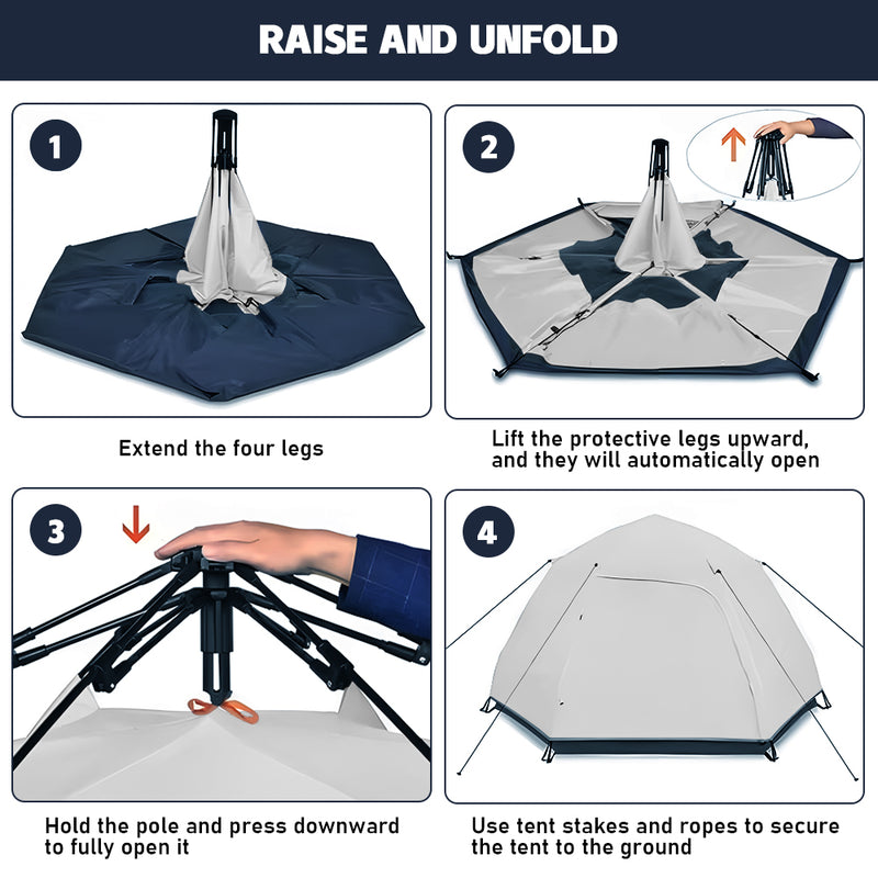 Pop Up Tent Sun Shelter 5-8 Person Easy Setup Portable Sunshade Canopy Large Waterproof Windproof Outdoor Camping Fishing Picnic