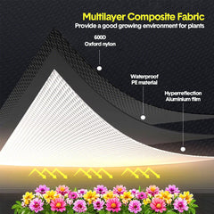 Indoor Grow Tent Larger Hydroponic Grow System 102x102x199cm Observation Window with High Reflective Mylar and Removable Floor Tray for Plants Flowers