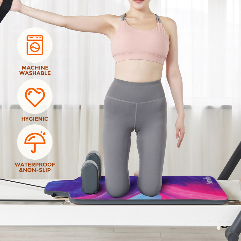 Yoga Mat/Pilates Reformer Mat Meditation Pad Workout Mats with Non-Slip Natural Rubber Foldable - Purple