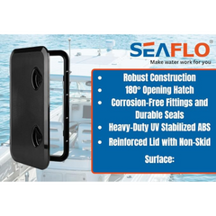 SEAFLO 24x14" ABS Marine Hatch UV-Proof Flush Mount Vertical Mount Weatherproof EPDM Gasket for Boat Caravan DIY