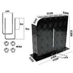 Alpen Outdoor Base Mount 2mm Thickness Aluminium Diesel Heater Fuel Tank Cover Left for 10L 15L Fuel Tank Black