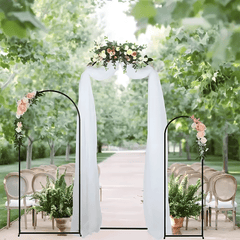Metal Arch Backdrop Black Stand Wedding Arch Stand Set of 3 (6FT/5FT/4FT) Square Arched Frame for Outdoor Birthday Party Ceremony