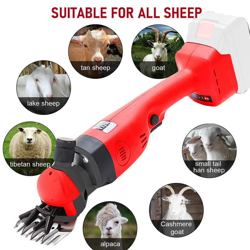 3500RPM Cordless Electric Sheep Shears Wool Clipper Kit+9 straight tooth blades