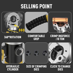 Hydraulic Pipe Crimper Plier Set Tube Plumbing Tool with Crimping Dies for Metal Pipe