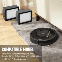 Vacuum Parts Kit Replacement Parts for iRobot Roomba i7 i7 Plus i8 j7 i4 i3 E5 E6 E7 Include 4 Roller Brushes 6 Filters 6 Side Brushes 8 Dust Bags