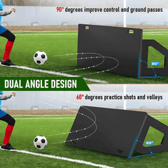 Portable Soccer Rebound Board 100x42x40cm Black PE Training Equipment for Soccer Practice Shooting Passing Ball Control Durable Polyethylene