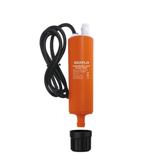 SEAFLO Submersible Inline Pump 6m Head SFSP1-G280-02B 12V 280GPH Transfer Pump Food Grade Fresh Water Seawater Diesel Pump Portable Marine RV Utility