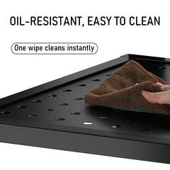 Alston 5 Tier Foldable Shelf Metal Display Rack Floor Standing Storage Capacity 100kg with Wheels for Commercial Retail Stores Bookcase Home Organizer Black