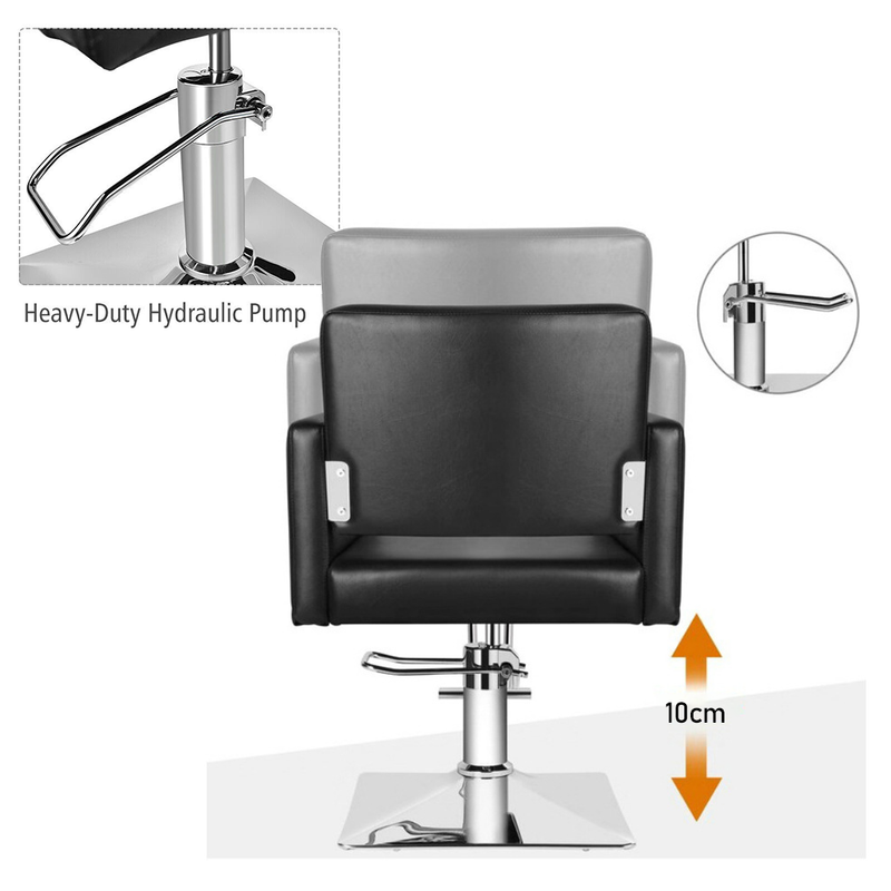 Hydraulic Barber Styling Chair - 360 Swivel, Heavy Duty Pump, Footrest - Max Load 200KG - Black Salon Chair for Beauty Spa Shampoo