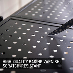 Alston 5 Tier Foldable Shelf Metal Display Rack Floor Standing Storage Capacity 100kg with Wheels for Commercial Retail Stores Bookcase Home Organizer Black