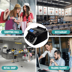 Automatic Money Counter Bill Counter High Speed Cash Bill Counting with UV MG IR Counterfeit Detection and Large Digital Display for Australia Banknotes
