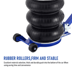 5T Triple Bag Pneumatic Air Jack 11000lbs Quick Lifting for Car SUV Minitruck-Heavy Duty Compressed Tools Reliable with Adjustable Handle