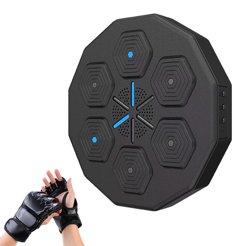 Music Boxing Training Machine, Electronic Wall Mounted Target Smart Punching Bags for Kids or Adults with Bluetooth Adjustable Light Speed for Reaction Strength Exercise