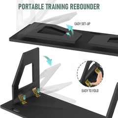 Portable Soccer Rebound Board 100x42x40cm Black PE Training Equipment for Soccer Practice Shooting Passing Ball Control Durable Polyethylene