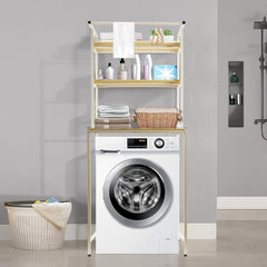 Heavy Duty Metal 3-Tier Over Washing Machine Storage Rack Shelf Strong Bearing Organizer Stand for Front Load Washing Machine Dryer Space Saving