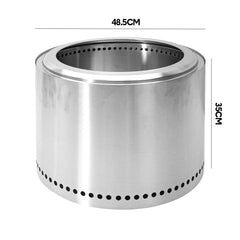 19'' Smokeless Firepit Outdoor Wood Burning Stainless Steel Fireplaces Portable Firepit with Removable Ash Pan and Storage Bag for Backyard Camping Patio