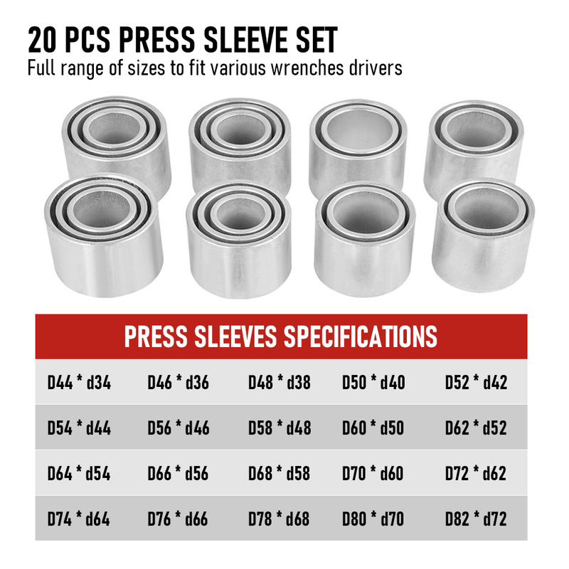 30pcs Bush Removal Press Pull Sleeve Kit Set