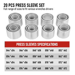 30 PCS Pull and Press Sleeve Kit 45# Steel Removal Installation Bushes Bearings Tool Kit Bush Removal Insertion Works on Most Cars and LCV HGV Engines