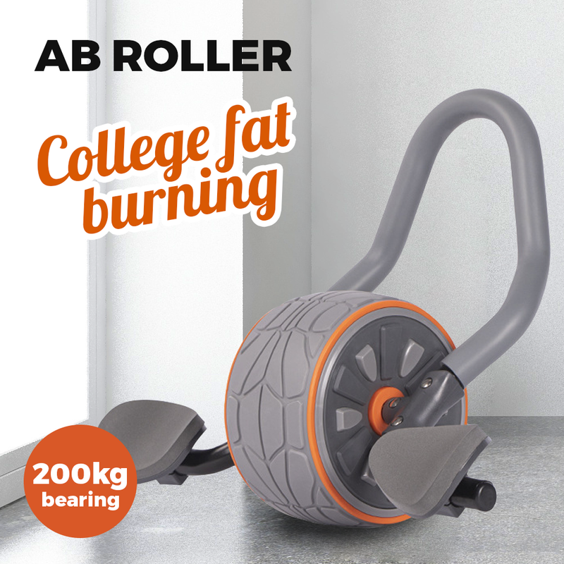Grey AB Roller Wheel Training Home Gym Fitness