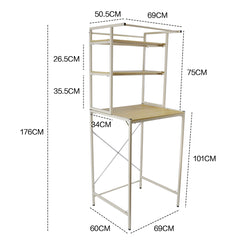 Heavy Duty Metal 3-Tier Over Washing Machine Storage Rack Shelf Strong Bearing Organizer Stand for Front Load Washing Machine Dryer Space Saving