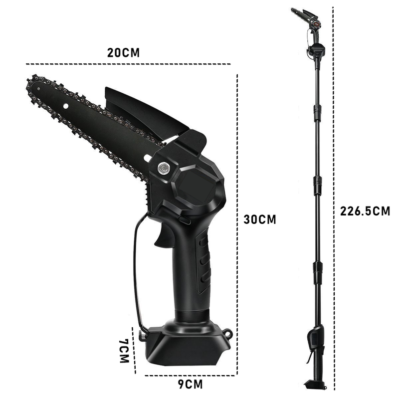 2 In 1 Cordless Chainsaw Pole Tool Tree Pruner Telescopic For Makita 18V Battery Easy Detachable Mechanism 3 Adjustable Angles with Safety Lock-Skin Only
