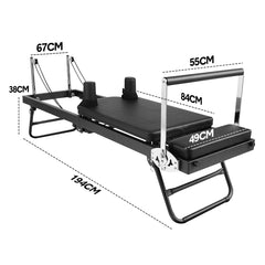 Pilates Reformer Foldable Pilates Machine Core Pilates Bed Max Load 120kg with Adjustable Resistance Fit Various Heights for Home Gym Workouts Save Space