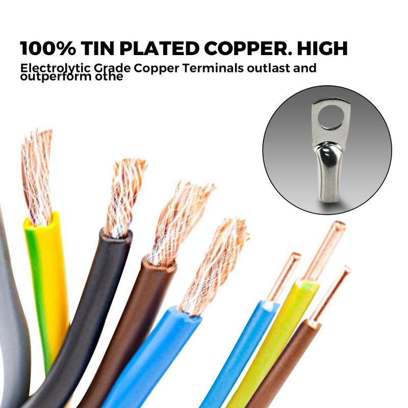 202PCS Cable Lug Connectors 6-50mm Copper Ring Terminals Crimper Crimping Plier