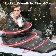 Detachable Double Sleeping Bag with 2 Pillows Queen Size– 2-in-1 Convertible Design Waterproof Warm Lightweight for Camping Hiking & Outdoor Use