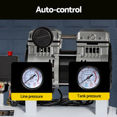Giantz 24L Air Compressor Quiet 0.75HP Oil-Free Portable Tyre Inflator 40L/Min