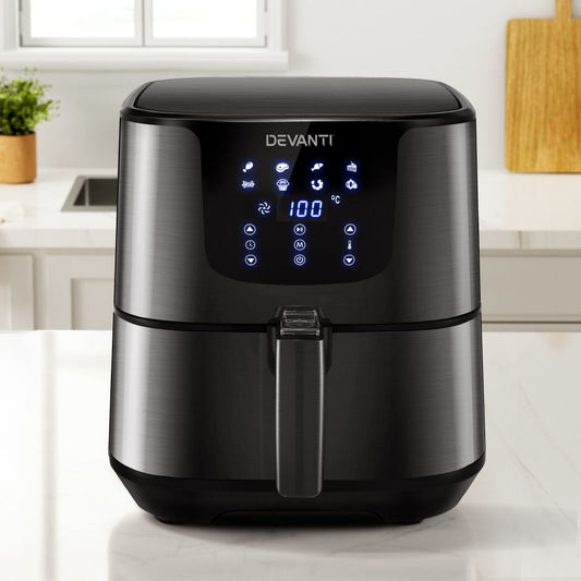 Devanti Air Fryer 7L LCD Fryers Black
