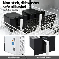 Devanti Air Fryer Oven 11L Dual Zone Fryers