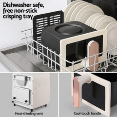 Devanti 6L Air Fryer Knob Control 1700W Cream