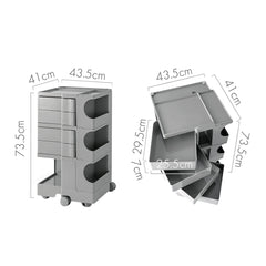 Artiss Storage Trolley Bedside Table 5 Tier Cart Boby Replica Grey