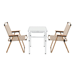 Weisshorn 3pc Camping Table Chair Set Outdoor Folding Aluminium Portable Picnic