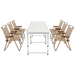 Weisshorn 7pc Camping Table Chair Set Outdoor Folding Aluminium Portable Picnic