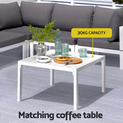 Gardeon 6PCS Outdoor Sofa Set Aluminium Table and Chairs Lounge Patio Furniture