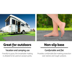 Weisshorn 5x2.5M Annex Matting 600GSM Floor Mats Hollow Design Mesh Caravan