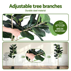 Artiss 150cm Artificial Fiddle Tree Faux Trees Indoor Decor Artificial Plants Lifelike Plant 1.5M