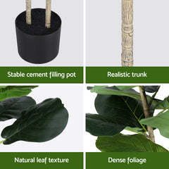 Artiss 150cm Artificial Fiddle Tree Faux Trees Indoor Decor Artificial Plants Lifelike Plant 1.5M