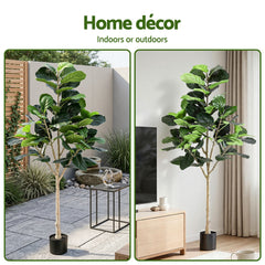 Artiss 180cm Artificial Fiddle Tree Faux Trees Indoor Decor Artificial Plants Lifelike Plant 1.8M