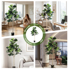 Artiss 180cm Artificial Fiddle Tree Faux Trees Indoor Decor Artificial Plants Lifelike Plant 1.8M
