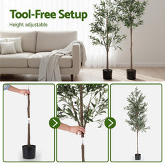 Artiss 210cm Artificial Olive Tree Faux Trees Indoor Decor Artificial Plants Lifelike Plant 2.1M