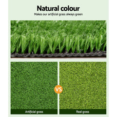 Prime Turf Artificial Grass 2mx5m 10mm Synthetic Fake Lawn Turf Plant Plastic Olive
