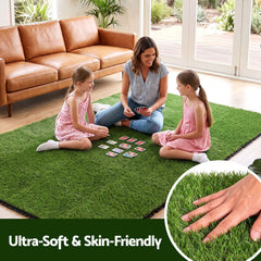 Prime Turf Artificial Grass Turf Tiles Interlocking Fake Grass Mat for Balcony Pet 24 Pack