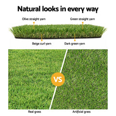 Prime Turf Artificial Grass 40mm 2mx5m Synthetic Fake Lawn Turf Plastic Plant 4-coloured