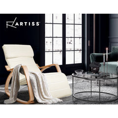 Artiss Rocking Armchair Footrest Nursing Beige Afton