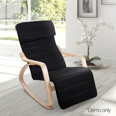 Artiss Rocking Armchair Footrest Nursing Black Afton