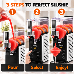 Tourua 2.8L Slushie Machine Frozen Drink Maker with 5 Preset Modes No Ice Needed Soft Ice Cream Milkshake Frappe Spiked Slushi Rinse Function 220W